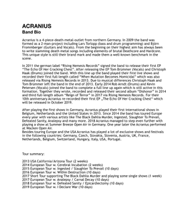 ACRANIUS Band Bio