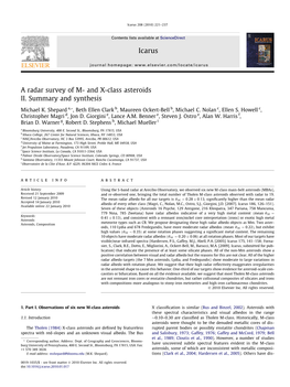 And X-Class Asteroids. II. Summary and Synthesis