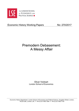 Premodern Debasement