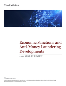 Economic Sanctions and Anti-Money Laundering Developments 2020 YEAR in REVIEW
