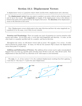 Section 13.1: Displacement Vectors