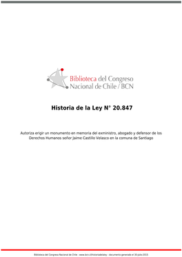 Historia De La Ley N° 20.847