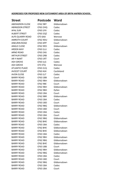 Proposed New Bryn Hafren School Addresses