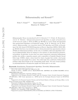 Bidimensionality and Kernels1,2