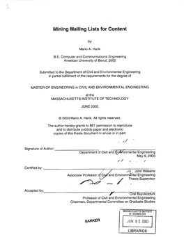 Mining Mailing Lists for Content