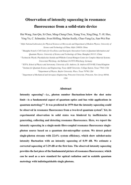 Observation of Intensity Squeezing in Resonance Fluorescence from a Solid-State Device