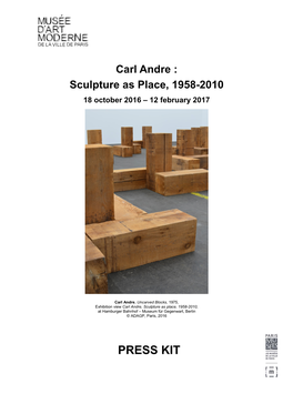 Carl Andre : Sculpture As Place, 1958-2010 18 October 2016 – 12 February 2017