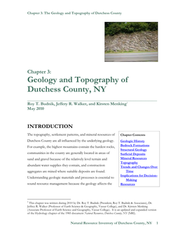 Geology and Topography of Dutchess County (.Pdf)