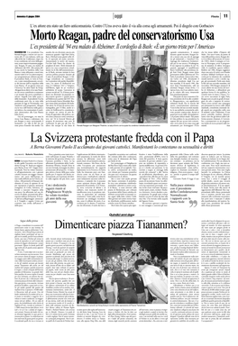 La Svizzera Protestante Fredda Con Il Papa a Berna Giovanni Paolo II Acclamato Dai Giovani Cattolici