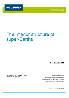 The Interior Structure of Super-Earths