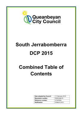 South Jerrabomberra DCP 2015 Combined Table of Contents