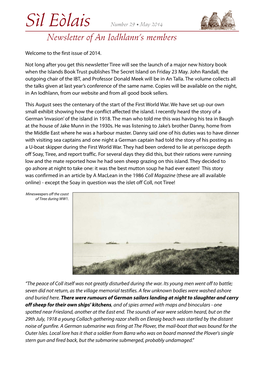 Sìl Eòlais Number 29 • May 2014 Newsletter of an Iodhlann’S Members