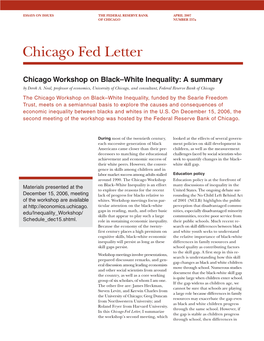 Chicago Workshop on Black–White Inequality: a Summary by Derek A