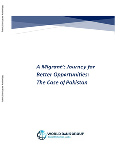 A Migrant's Journey for Better Opportunities: the Case of Pakistan