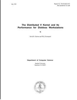 The Distributed V Kernel and Its Performance for Diskless Workstations