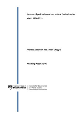 Patterns of Political Donations in New Zealand Under MMP: 1996-2019