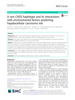 A Rare CHD5 Haplotype and Its Interactions with Environmental