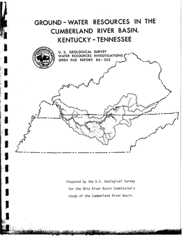 Ground-Water Resources in the Cumberland River Basin, I Kentucky-Tennessee