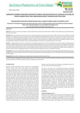 Sodium Fluoride-Induced Oxidative Stress and Histological Changes in Liver of Swiss Albino Mice and Amelioration by Ocimum Sanctum Linn