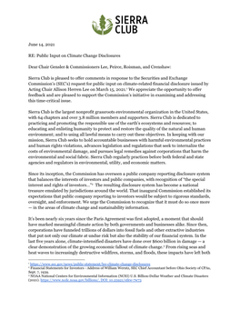 Public Input on Climate Change Disclosures Dear Chair Gensler