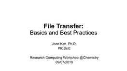 File Transfer: Basics and Best Practices