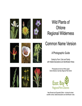 Wild Plants of Ohlone Regional Wilderness Common Name Version
