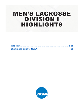 Men's Lacrosse Division I Highlights