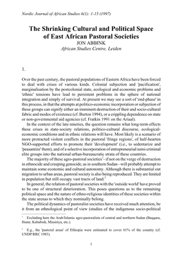 Nordic Journal of African Studies 6(1): 1-17 (1997)