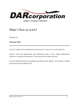 What's New in AAA?