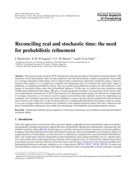 Reconciling Real and Stochastic Time: the Need for Probabilistic Refinement