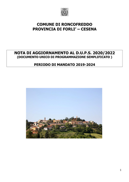 Comune Di Roncofreddo Provincia Di Forli' – Cesena