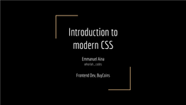 Introduction to Modern CSS