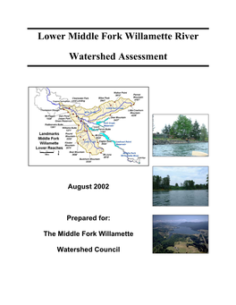 Lower Middle Fork Willamette River Watershed Assessment