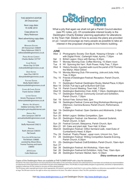 Of Considerable Interest Locally Is the Mary Robinson Deddington Charity Estates’ Planning Application for Alterations Next Advertising Copy Date: to the Town Hall