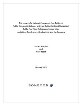 The Impact of a National Program of Free Tuition at Public Community