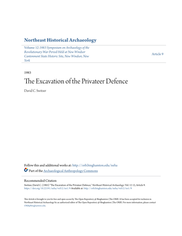 The Excavation of the Privateer Defence David C