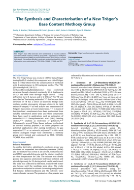 The Synthesis and Characterisation of a New Tröger's Base Content