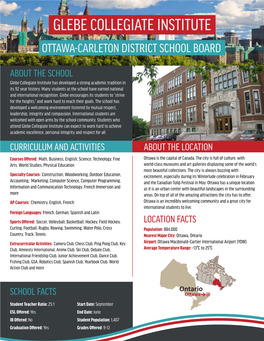 Glebe Collegiate Institute Ottawa-Carleton District School Board