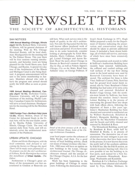 Newsletter the Society of Architectural Historians