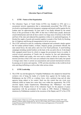Liberation Tigers of Tamil Eelam 1. LTTE