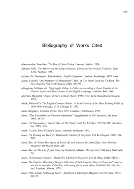 Bibliography of Works Cited