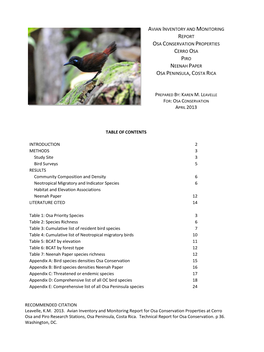 Avian Monitoring Program