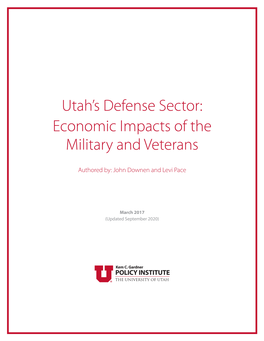 Utah's Defense Sector: Economic Impacts of the Military and Veterans