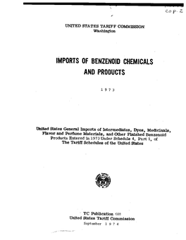 Imports of Benzenoid Chemicals and Products