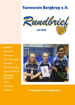 Turnverein Bergkrug E.V. Rundbriefrundbrief