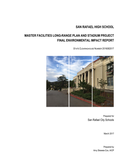 San Rafael High School Master Facilities Long-Range Plan and Stadium Project Final Environmental Impact Report