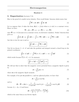 Electromagnetism 3. Magnetization (Lectures 7–9)