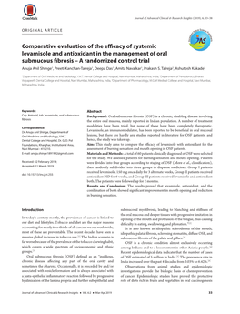 Comparative Evaluation of the Efficacy of Systemic Levamisole And