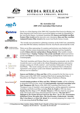 Media Release Australian Embassy, Beijing