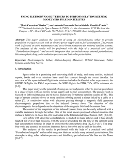 1 Using Eletrodynamic Tethers to Perform Station